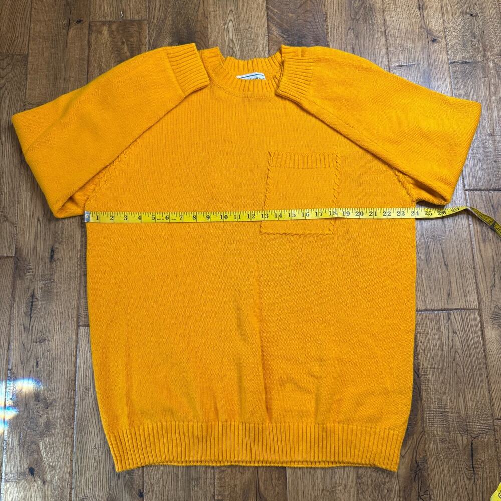 Vtg August Max Knit Christmas Sweater Mustard Yellow Womens Plus Size 1X - Picture 4 of 5